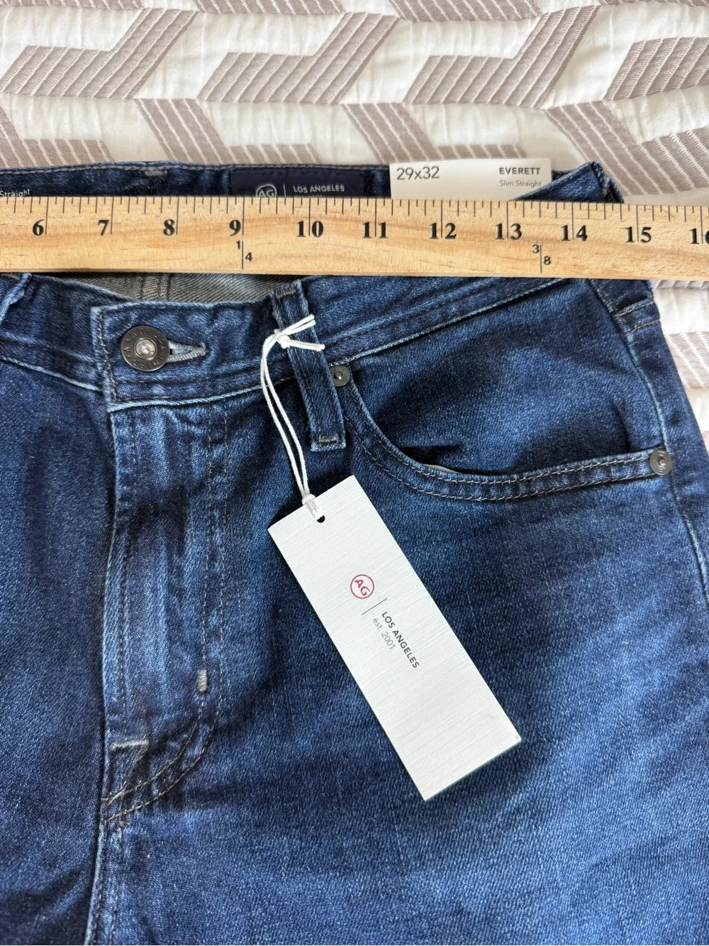 AG Adriano Goldschmied Everett Slim Straight Jeans Men 29x32 Thin Denim NWT - Picture 5 of 11
